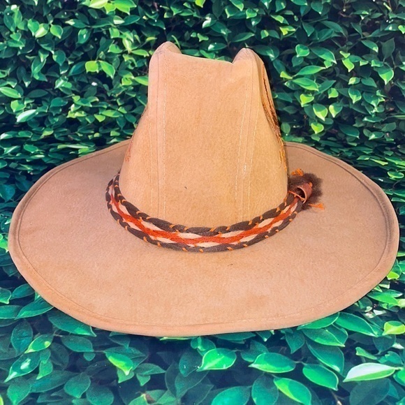 Western Wide Brim Embroidered Cowboy Fedora Hat - Picture 8 of 16